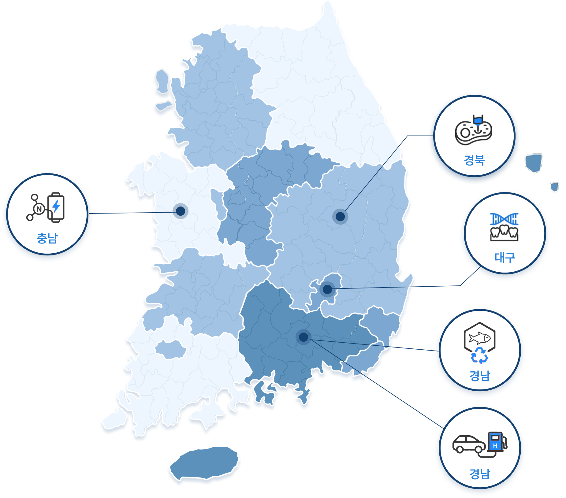 전국지도(경북,대구,경남,충남)